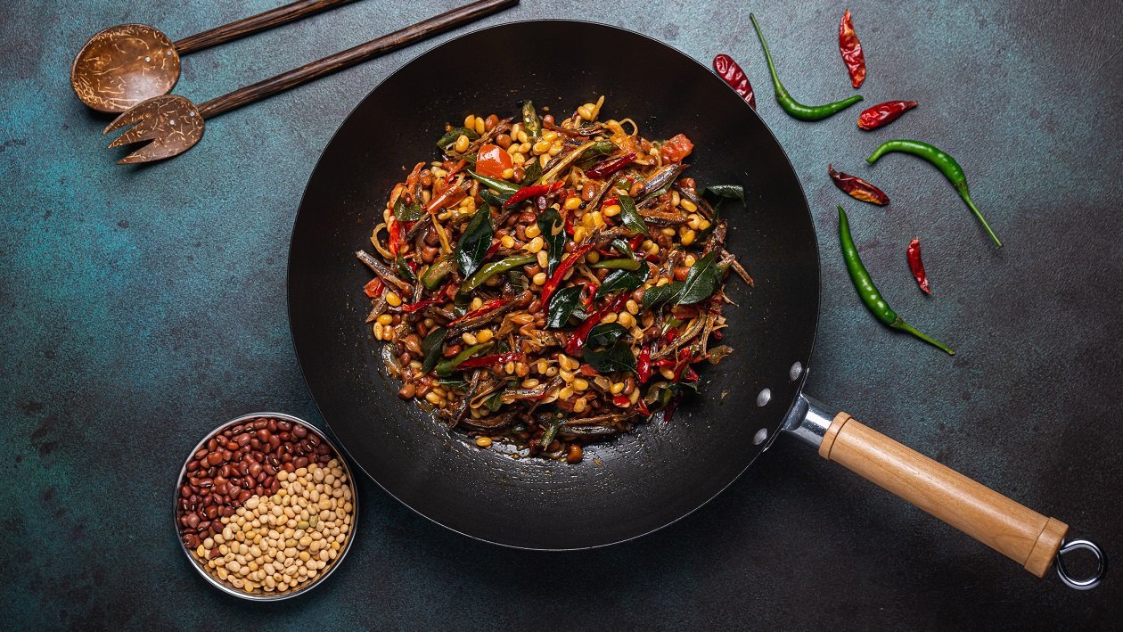 Chilli Tempered Soybeans, Cowpea and Dried Sprats – - Recipe